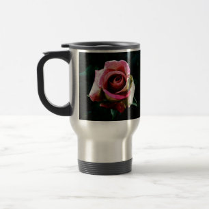 Mug De Voyage Rose Peinte à l'Huile