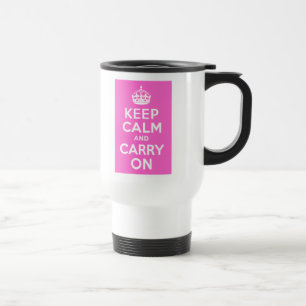 Mug De Voyage Rose rose Gardez le calme et continuer