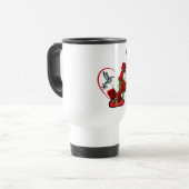 Mug De Voyage Rose rouge avec papillon et oiseau (Devant gauche)