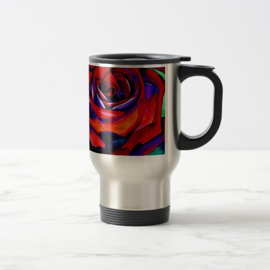 Mug De Voyage Rose rouge macro art original (Droit)