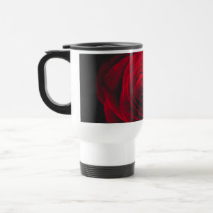 Mug De Voyage Rose rouge sur effet vintage arrière - plan noir
