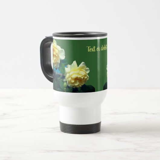 Mug De Voyage Roses jaunes personnalisées (Devant gauche)