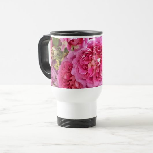 Mug De Voyage Roses pour aquarelle roses (Devant gauche)