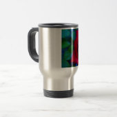 Mug De Voyage Roses rouges aux tons bleus (Devant gauche)
