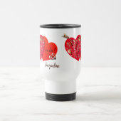 Mug De Voyage Rouge "Ayez un Heureuse Sainte-Valentin" Coeurs et (Centre)