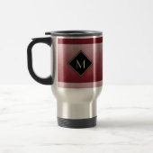 Mug De Voyage Rouge balayé élégant avec le monogramme simple (Gauche)