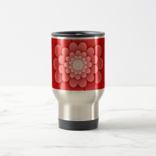 Mug De Voyage Rouge Floral Mandala-58566 (Centre)