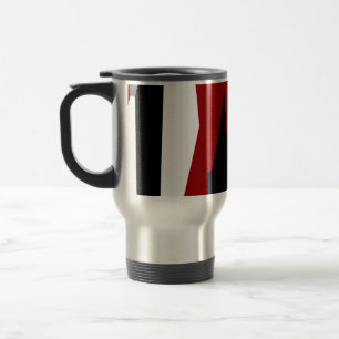 Mug De Voyage Rouge noir et blanc abstrait