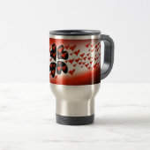Mug De Voyage Rouge sur les coeurs noirs (Devant droit)