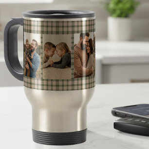 Mug De Voyage Rouge Vert Carreaux Famille Homme 5 Photo