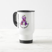 Mug De Voyage Ruban 3 de fleur d'anorexie (Devant gauche)