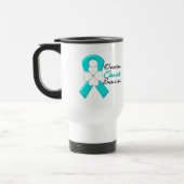 Mug De Voyage Ruban de fleur de survivant de Cancer ovarien (Gauche)