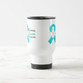 Mug De Voyage Ruban de fleur de survivant de Cancer ovarien (Centre)