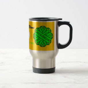 Mug De Voyage Ruban de fleurs vert de chaux Tmpl par Kenneth Yon