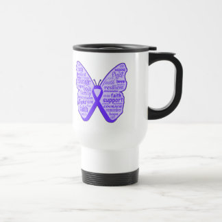 Mug De Voyage Ruban de papillon de conscience de fibromyalgie