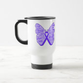 Mug De Voyage Ruban de papillon de conscience de fibromyalgie (Gauche)