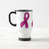 Mug De Voyage Ruban déchiré / Badass...Cancer du sein (Gauche)