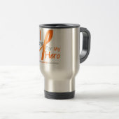 Mug De Voyage Ruban orange d'usage de la leucémie I pour mon (Devant droit)