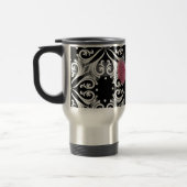 Mug De Voyage Ruban rose Damask Parisien Avec Nom (Gauche)