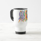 Mug De Voyage Rubans multicolores pour la sensibilisation (Devant gauche)