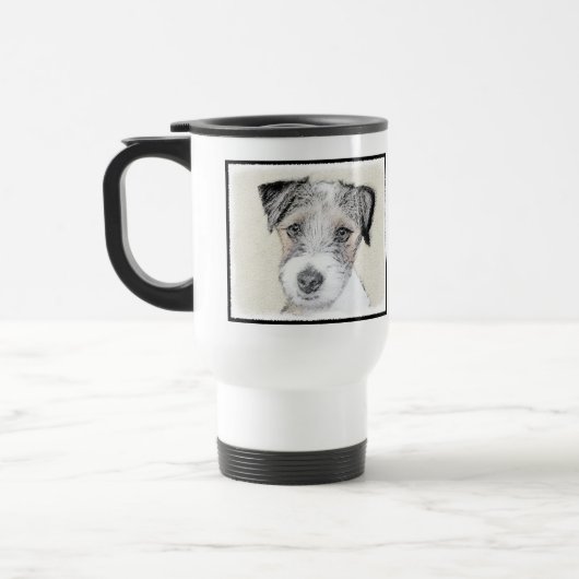 Mug De Voyage Russell Terrier Peinture rugueuse - Art Chien orig (Gauche)