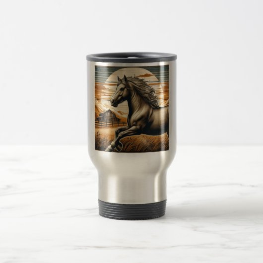 Mug De Voyage Rust/vintage cheval/western  (Centre)