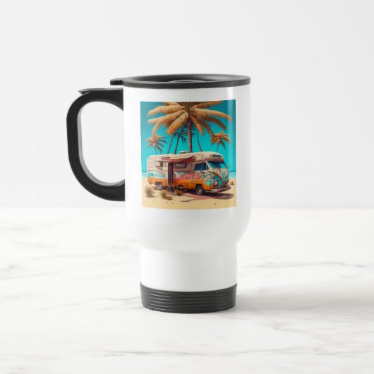 Mug De Voyage RV rétro et palmiers (Gauche)