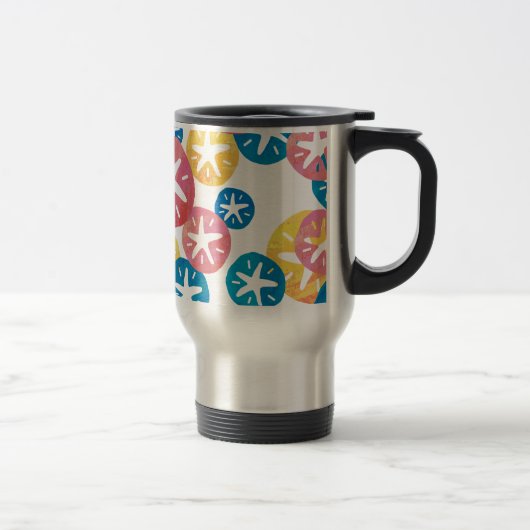 Mug De Voyage Sable Dollar Jaune Rouge Bleu Motif (Droit)