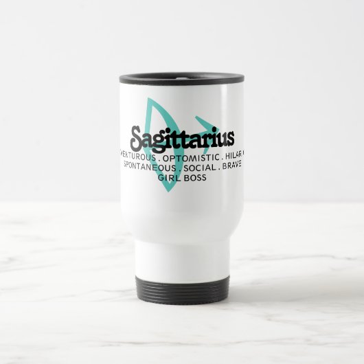Mug De Voyage Sagittarius signe Zodiaque Traits Garçon fille (Centre)