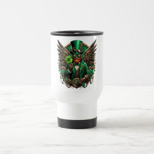 Mug De Voyage Saint Patrick's Day trèfle à vapeur (Centre)