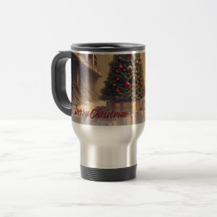 Mug De Voyage Sapin de Noël au milieu des ruines Joyeux Noël