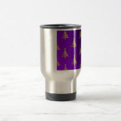 Mug De Voyage Sapins de Noël Or sur Violet (Centre)