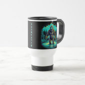 Mug De Voyage Sasquatch Bigfoot en Turquoise et noir (Devant droit)