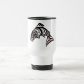 Mug De Voyage Saumon haïda d'Amérindien Red Black Art (Centre)