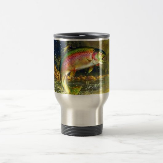 Mug De Voyage Sauts de truites de la rivière Rainbow (Centre)