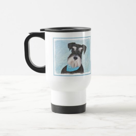 Mug De Voyage Schnauzer (Miniature) Peinture - Chien original mi (Gauche)