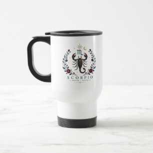 Mug De Voyage Scorpion Céleste Scorpion Floral Zodiaque