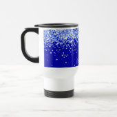 Mug De Voyage Script de nom de confetti bleu royal (Gauche)