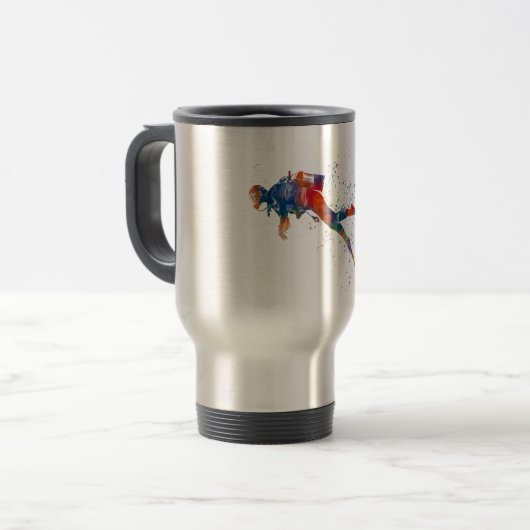 Mug De Voyage scuba diver in watercolor (Devant gauche)