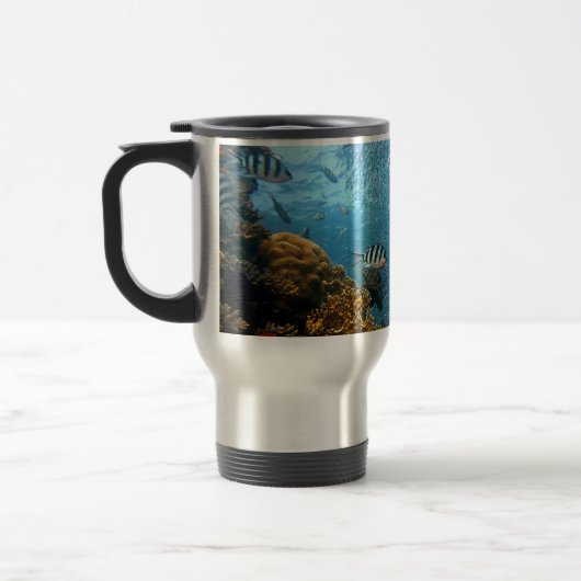 Mug De Voyage Scuba Diver scène sous-marine Personnaliser (Gauche)