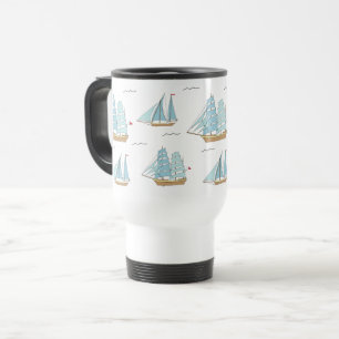 Mug De Voyage Seatime été Cute yachts avec voile