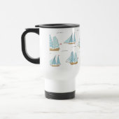 Mug De Voyage Seatime été Cute yachts avec voile (Gauche)