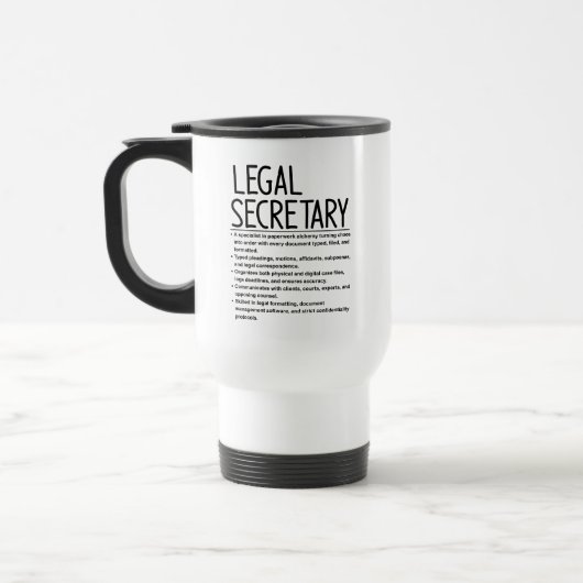 Mug De Voyage Secrétaire juridique (Gauche)