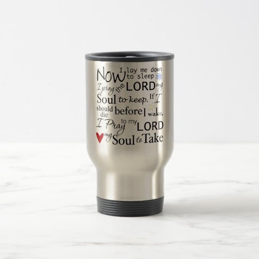 Mug De Voyage Seigneurs Prayer Now I de temps de sommeil (Centre)