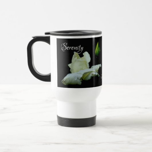 Mug De Voyage Serenity White Rosebud Mots Inspirants (Gauche)