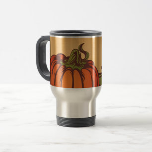 Mug De Voyage Seul citrouille sur le terrain. Les feuilles d'aut