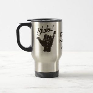 Mug De Voyage Shaka du nom et de l'emplacement personnalisés