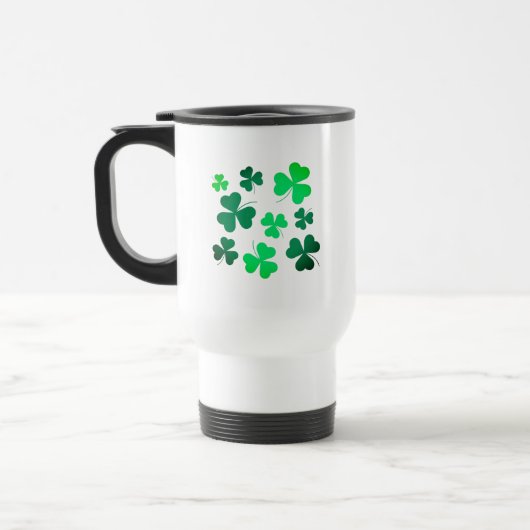 Mug De Voyage Shamrock Clover Leaf Irlande Irish Modern Elegant (Gauche)