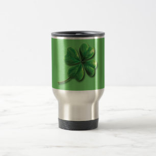 Mug De Voyage Shamrock irlandais vert moderne