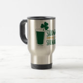 Mug De Voyage Shamrocks et Shenanigans : Conception de la Saint  (Devant gauche)